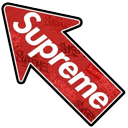 Cool Red Supreme Logo Streetwear cursor on a light page