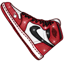 Nike Air Jordan 1 High Sneaker Animated Cursor pointer on a light page