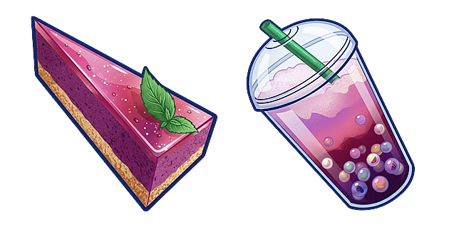 LGBTQ  Bisexual Flag Drink and Cake Slice