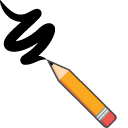 School Pencil and Blue Notebook Animated cursor