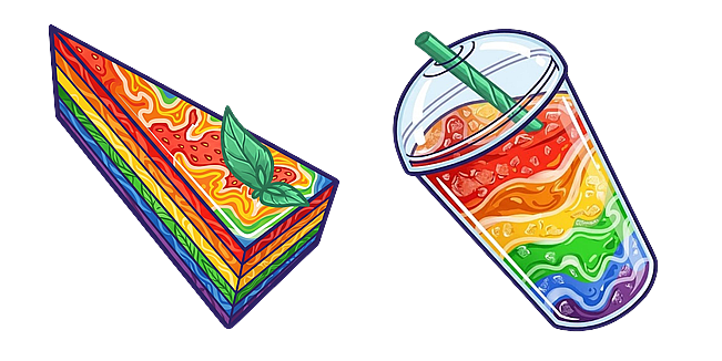 LGBTQ Rainbow Pride Cake and Drink