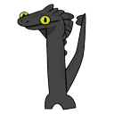 Cute Minimalist Dancing Toothless Meme pointer on a light page