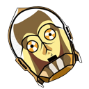 Star Wars C-3PO Gold Head and Arm pointer on a light page