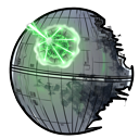 Star Wars Death Star and Superlaser pointer on a light page
