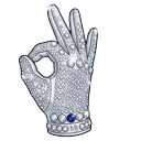 Drake Iceman OVO Diamond Arrow and Shined Glove pointer on a light page
