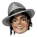 Michael Jackson White Suit Moonwalk Dance Pose pointer on a light page