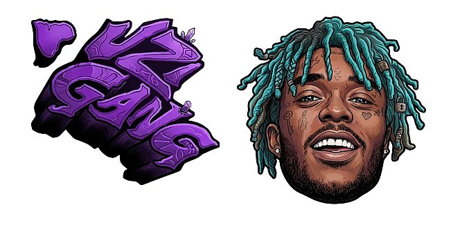 Lil Uzi Vert Teal Hair and Uzi Gang Logo