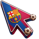 Pocoyo FC Barcelona Crest Red and Blue Pointer cursor on a light page