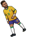 Neymar Jr Number 10 Diving and Falling Animated pointer on a light page
