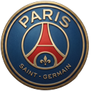 PSG Football Club Logo and Eiffel Tower pointer on a light page